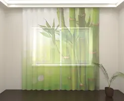 Tulle bamboo photo in the living room interior