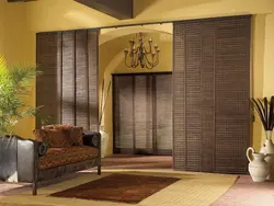 Tulle bamboo photo in the living room interior