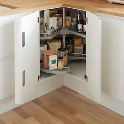 Corner cabinet for kitchen floor photo