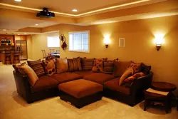 Sconce above the sofa in the living room photo