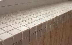 Window sill made of tiles in the kitchen photo