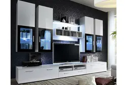 Living room wall black and white photo