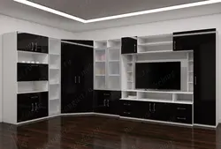 Living room wall black and white photo