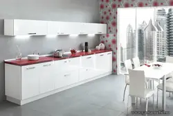 Кухни белые с красной столешницей фото