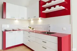 Кухни белые с красной столешницей фото