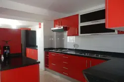 Кухни белые с красной столешницей фото