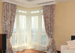 Шторы на угловые окна спальни фото