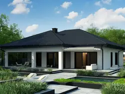 Terraslı foto ev bir mərtəbəli mətbəxlər