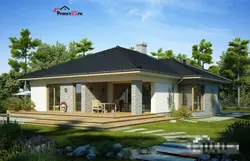 Terraslı foto ev bir mərtəbəli mətbəxlər