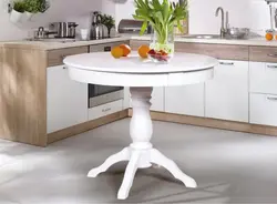 Круглый белый стол на кухню фото