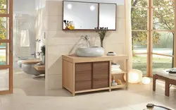 Wooden bathroom furniture photo