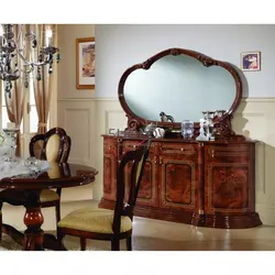 Chest of drawers with mirror in the living room photo