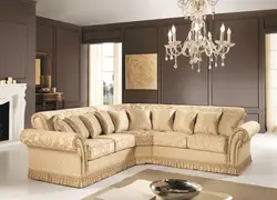Диванҳои кунҷи классикӣ барои акси меҳмонхона