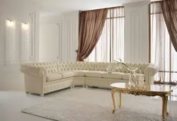 Диванҳои кунҷи классикӣ барои акси меҳмонхона