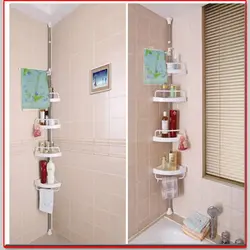 Corner shelves in the bathroom photo