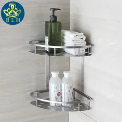 Corner shelves in the bathroom photo