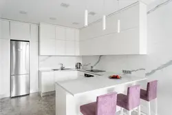 White glossy tiles in the kitchen photo