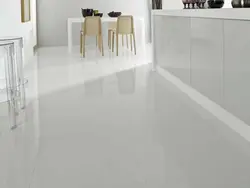 White Glossy Tiles In The Kitchen Photo