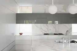 White glossy tiles in the kitchen photo