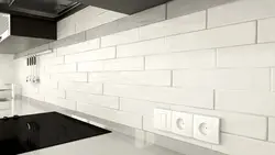 White glossy tiles in the kitchen photo