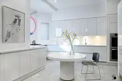 White glossy tiles in the kitchen photo