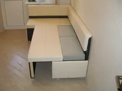 Oshxona uchun burchakli divan katlanadigan fotosurat