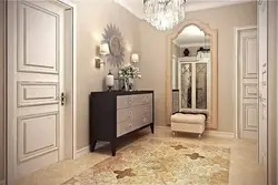 Mirror with bench in the hallway photo
