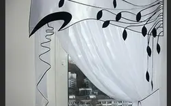 Тюль черно белая на кухню фото