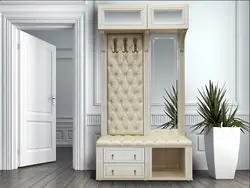 Hallway with banquette and hanger photo
