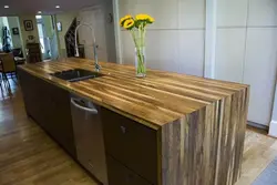 Oak countertop for kitchen photo