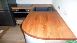 Oak countertop for kitchen photo