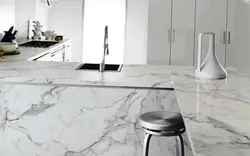 Ağ mərmər mətbəx tezgahı fotoşəkili