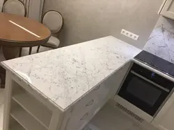 White marble kitchen countertop photo