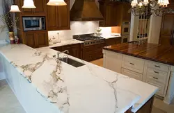 White marble kitchen countertop photo