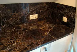 Kitchen countertop black marble photo