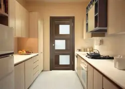Door in the kitchen in Khrushchev photo