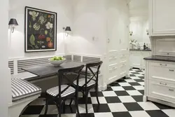 Photo of black and white tiles in the kitchen