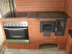 Фото печь из кирпича для кухни