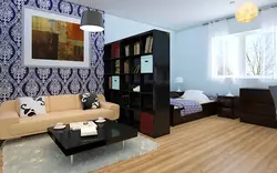 Divan fotoşəkili ilə yataq otağı üçün divar kağızı