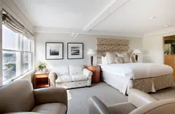 Wallpaper for bedroom with sofa photo