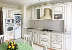 White kitchens with gold patina photo