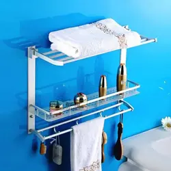 Dəsmallar üçün vanna otağı rəfi foto