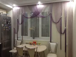 Curtains for the kitchen on a pipe photo