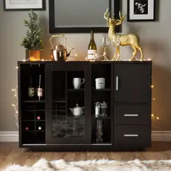 Chests of drawers with glass for the living room photo