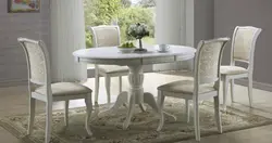 White Oval Table In The Kitchen Photo