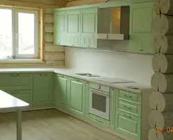 Mətbəx daxili fotoşəkildə zeytun tezgahı