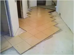 Diagonal tiles in the kitchen photo