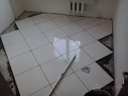 Diagonal Tiles In The Kitchen Photo