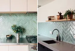 Mətbəx backsplash şəkil üçün herringbone plitələr