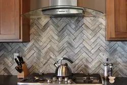 Herringbone tiles for kitchen backsplash photo